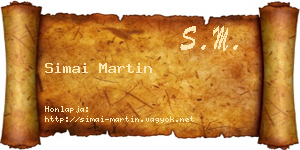 Simai Martin névjegykártya
